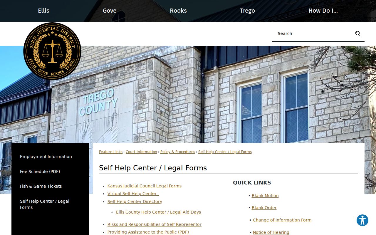23rd Judicial District self-help and forms page