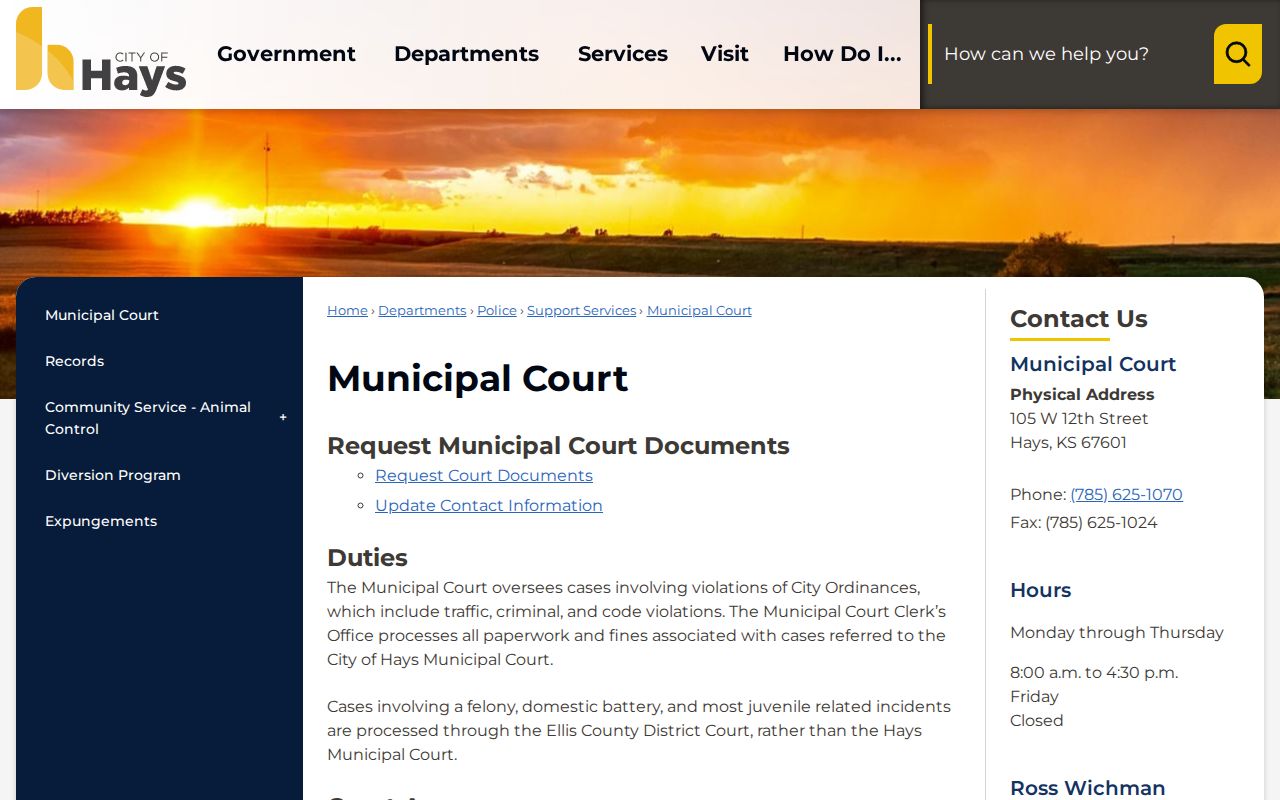 Hays court records official municipal court schedule